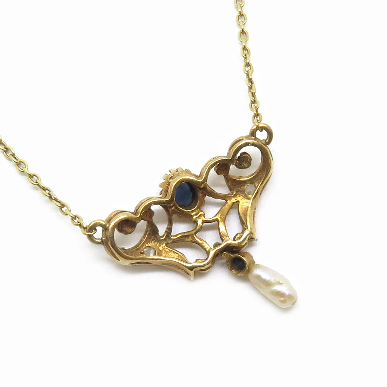 Collier en or rose, saphir et perle sold by 58 Facettes product image thumbnail 3