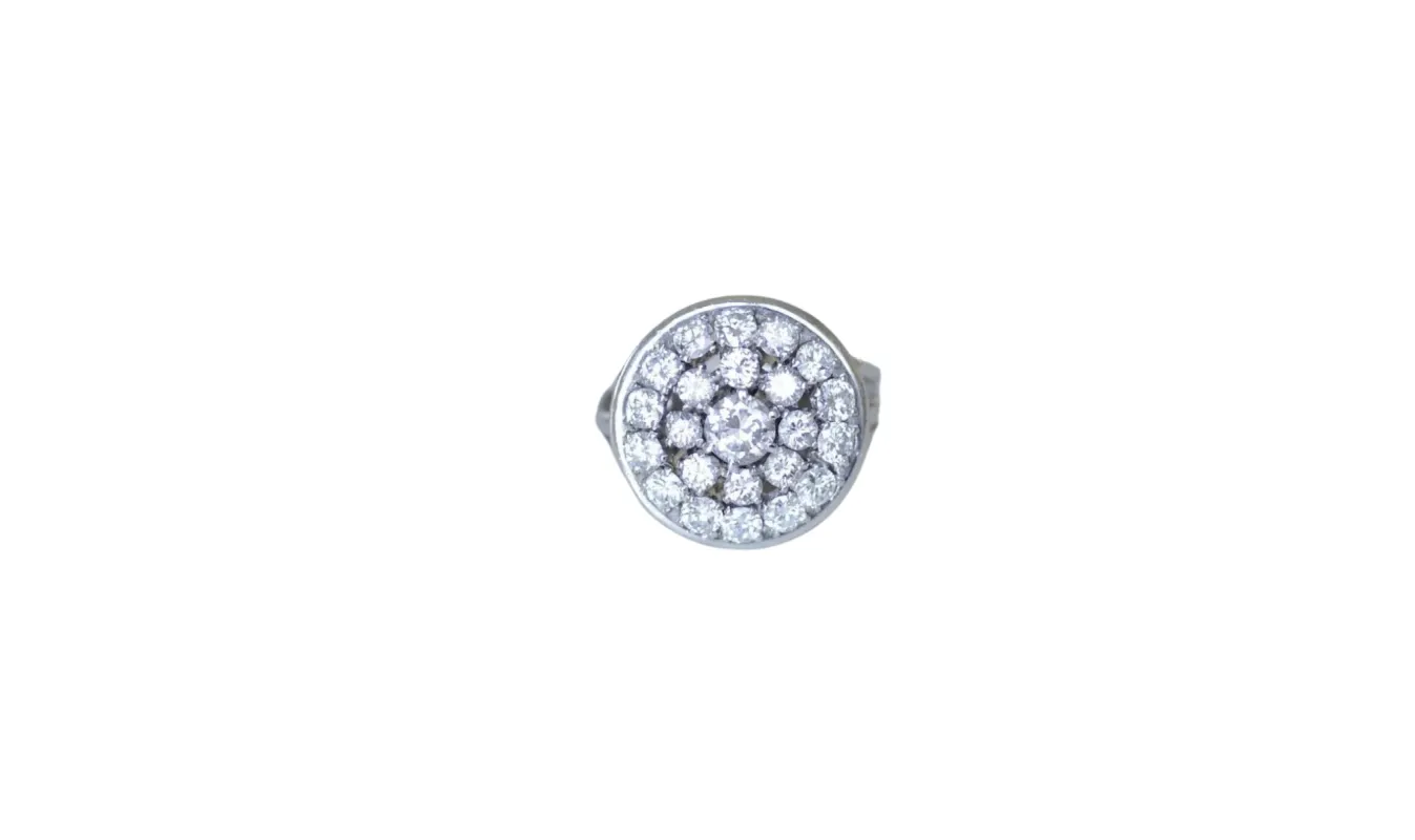 Bague ronde Or blanc Platine Diamants sold by 58 Facettes