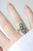 Bague marquise turquoises et diamants sold by 58 Facettes