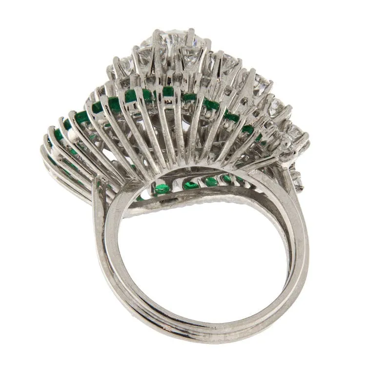 Bague avec diamants et émeraudes sold by 58 Facettes product image thumbnail 4