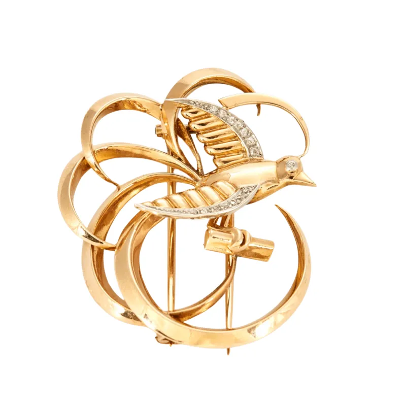 Broche oiseau diamants sold by 58 Facettes