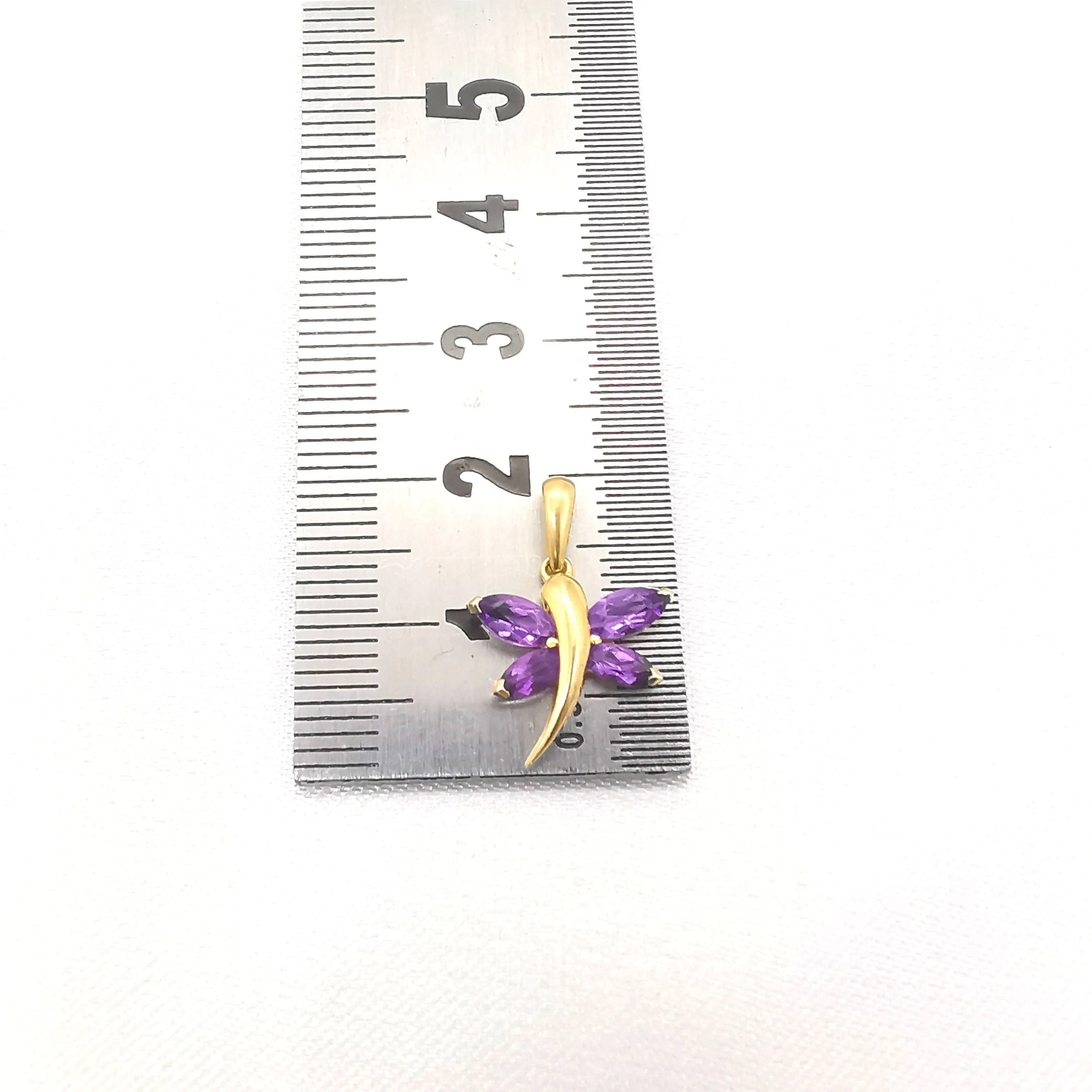 Pendentif Libellule or jaune améthyste sold by 58 Facettes product image thumbnail 3