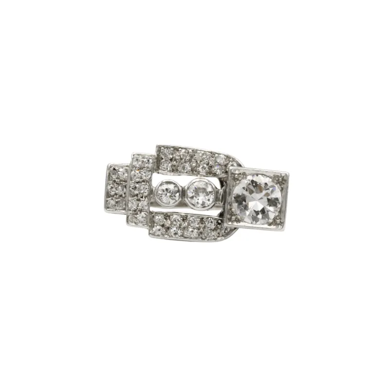 Bague or, platine & diamants sold by 58 Facettes