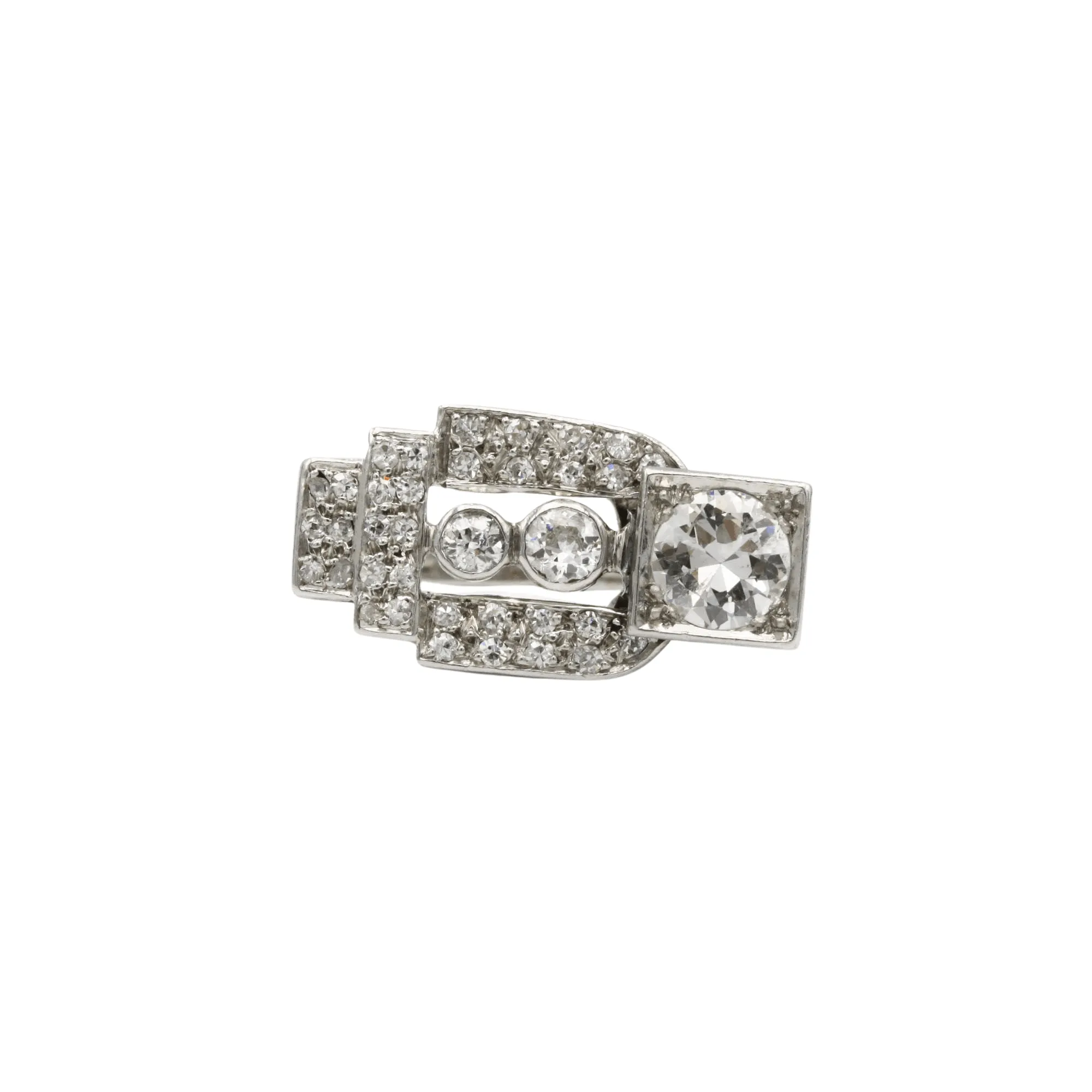 Bague or, platine & diamants sold by 58 Facettes