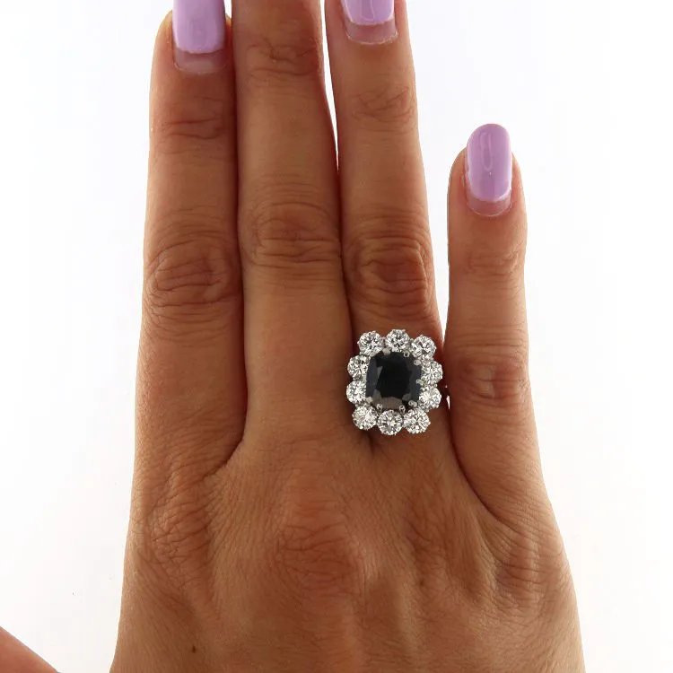 Bague or blanc saphir entourage diamants sold by 58 Facettes product image thumbnail 2