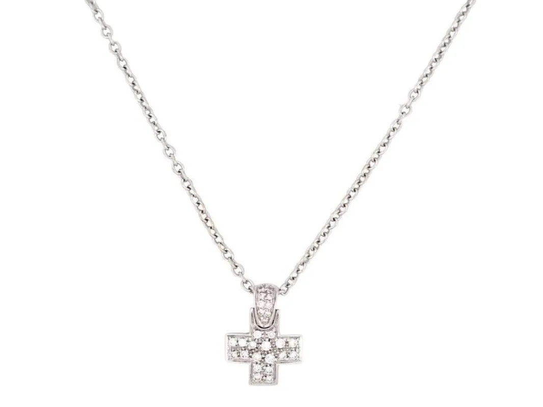 POMELLATO - Collier Pendentif Croix diamants en or blanc sold by 58 Facettes