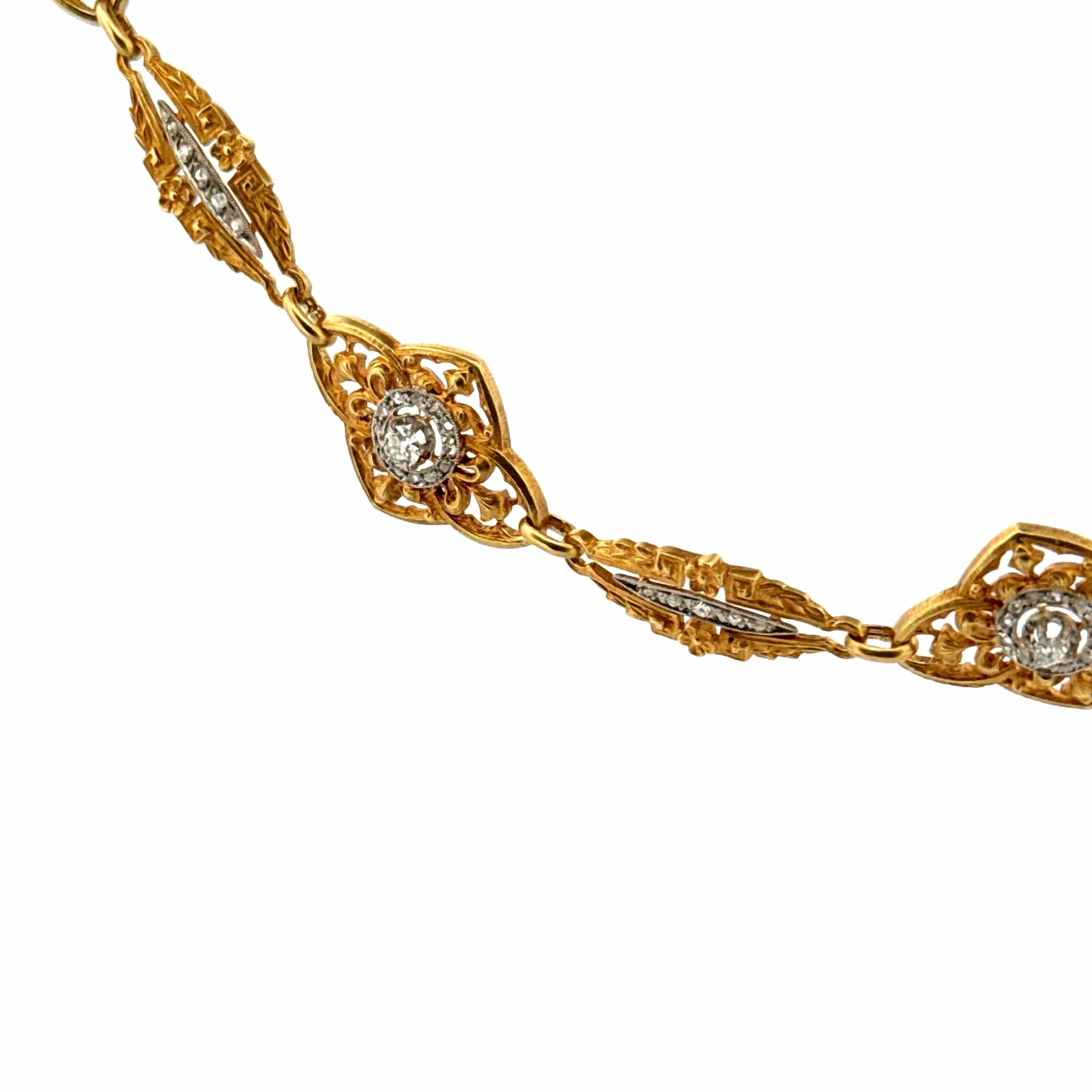 Collier Ancien or jaune et diamants sold by 58 Facettes product image thumbnail 4