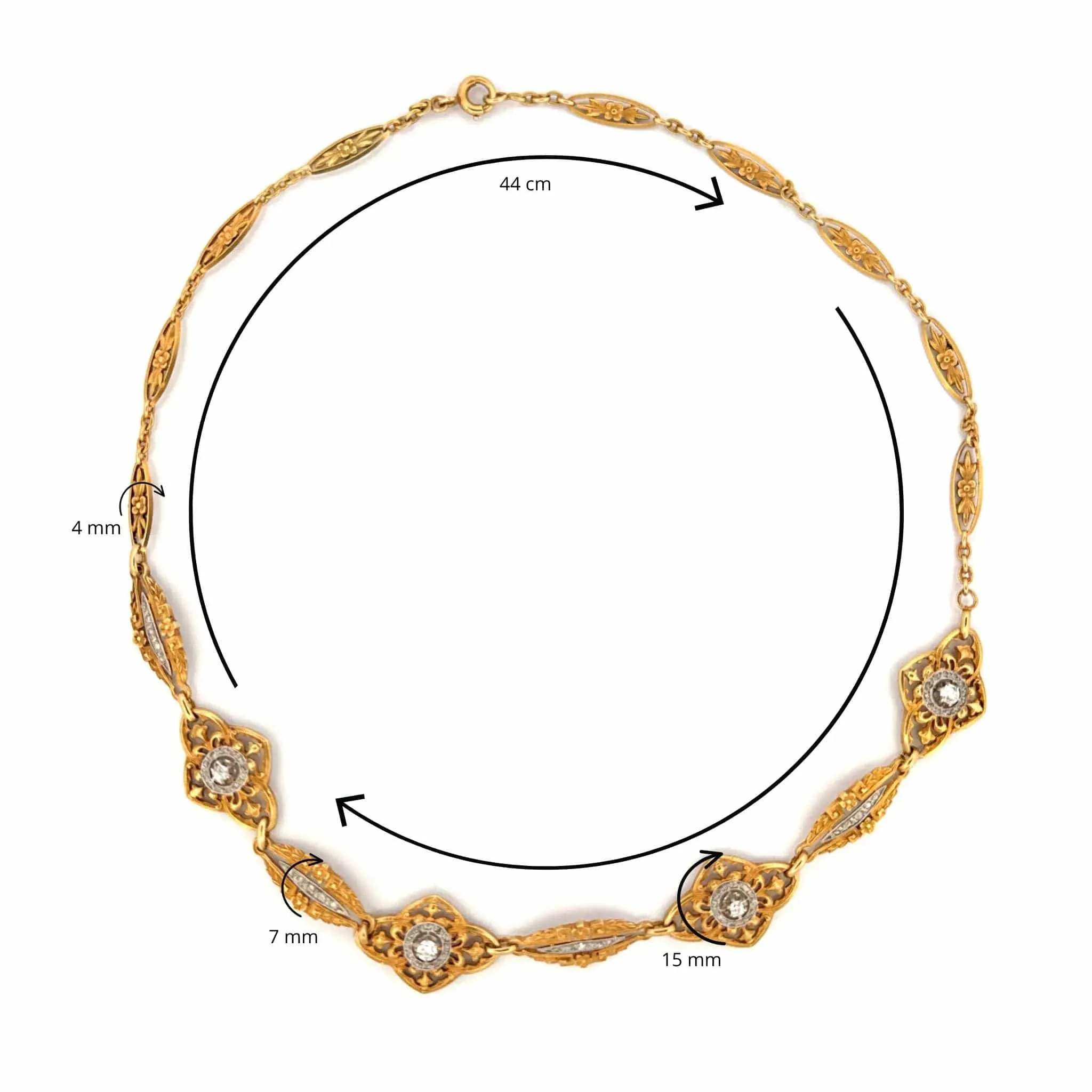 Collier Ancien or jaune et diamants sold by 58 Facettes product image thumbnail 3