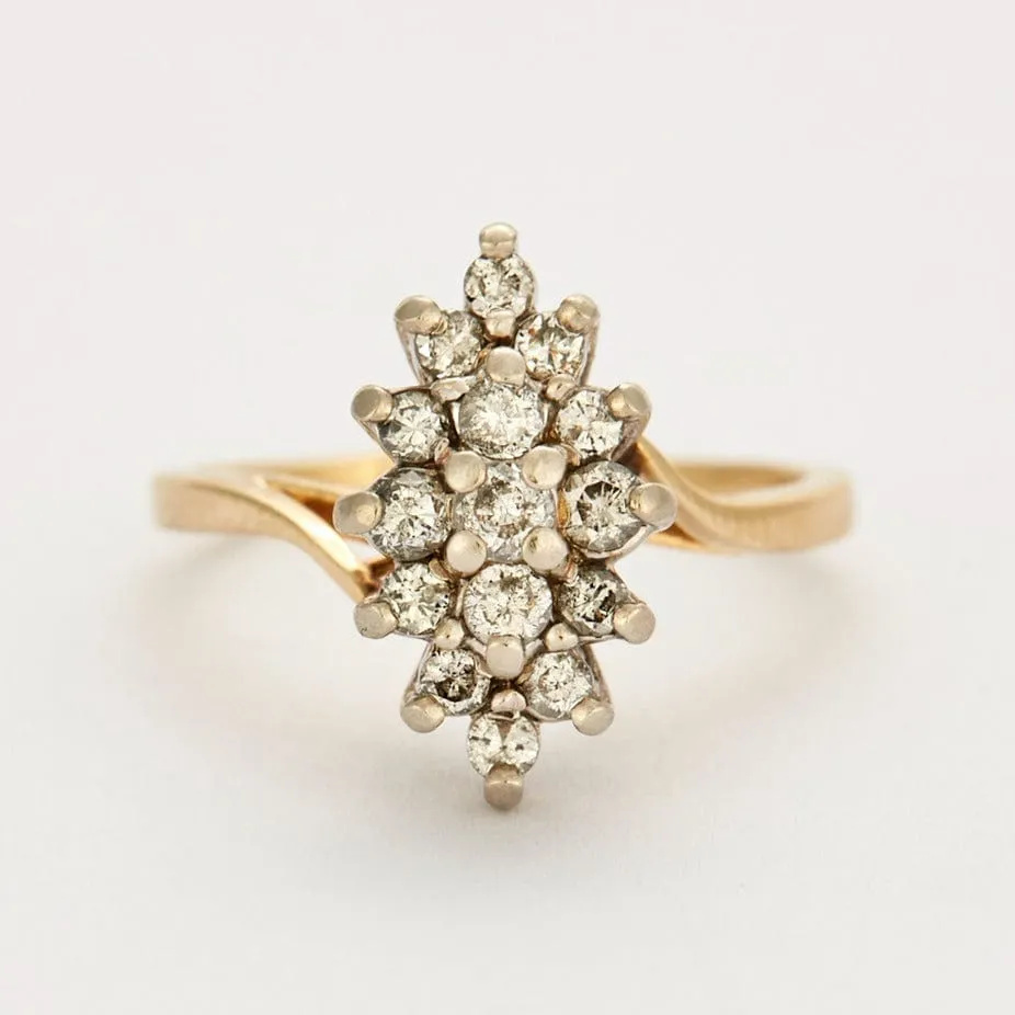 Bague Marquise or et diamants sold by 58 Facettes