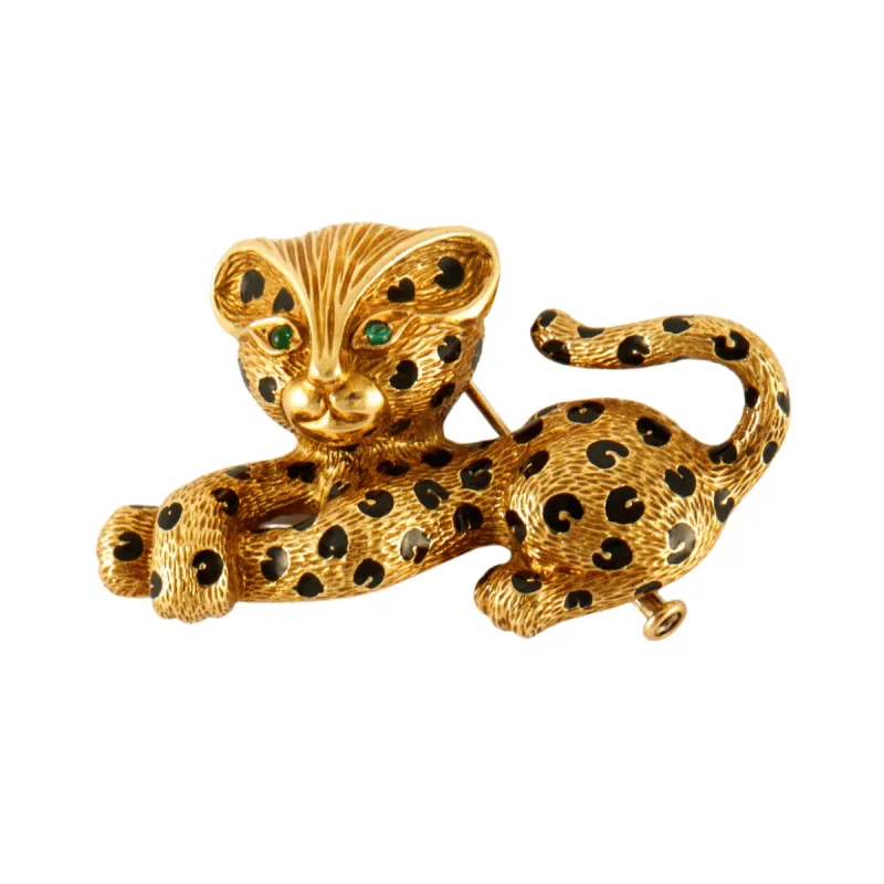FRED - Broche Panthère Or et Email sold by 58 Facettes