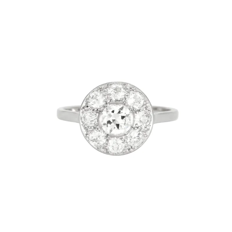 Bague platine, or gris et diamants sold by 58 Facettes
