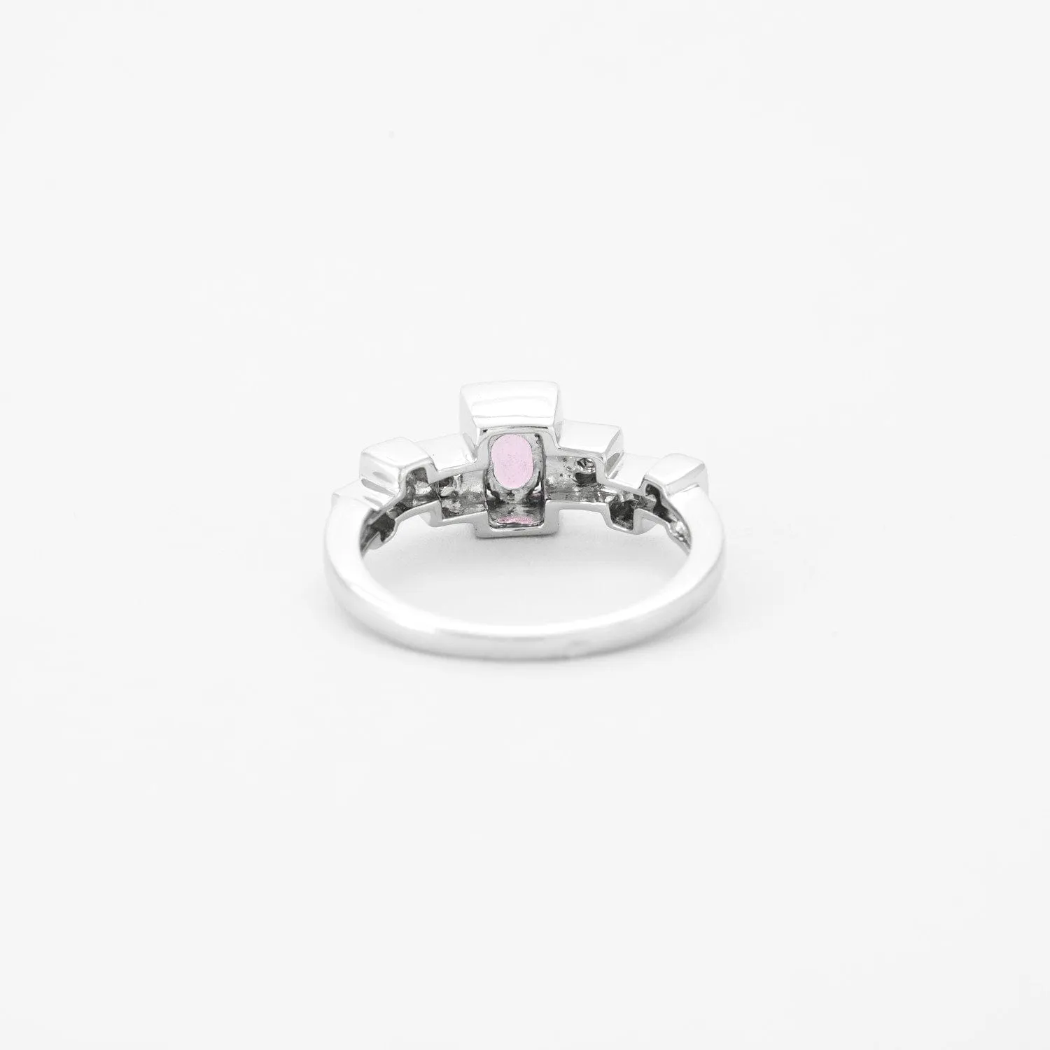 Bague en or gris Saphir rose et diamants sold by 58 Facettes product image thumbnail 4