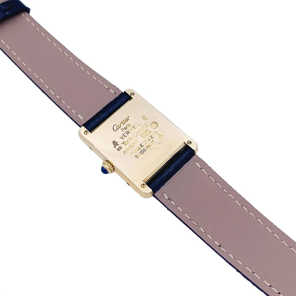 Montre Cartier, "Must de Cartier", plaqué or et argent, cuir. sold by 58 Facettes product image thumbnail 5