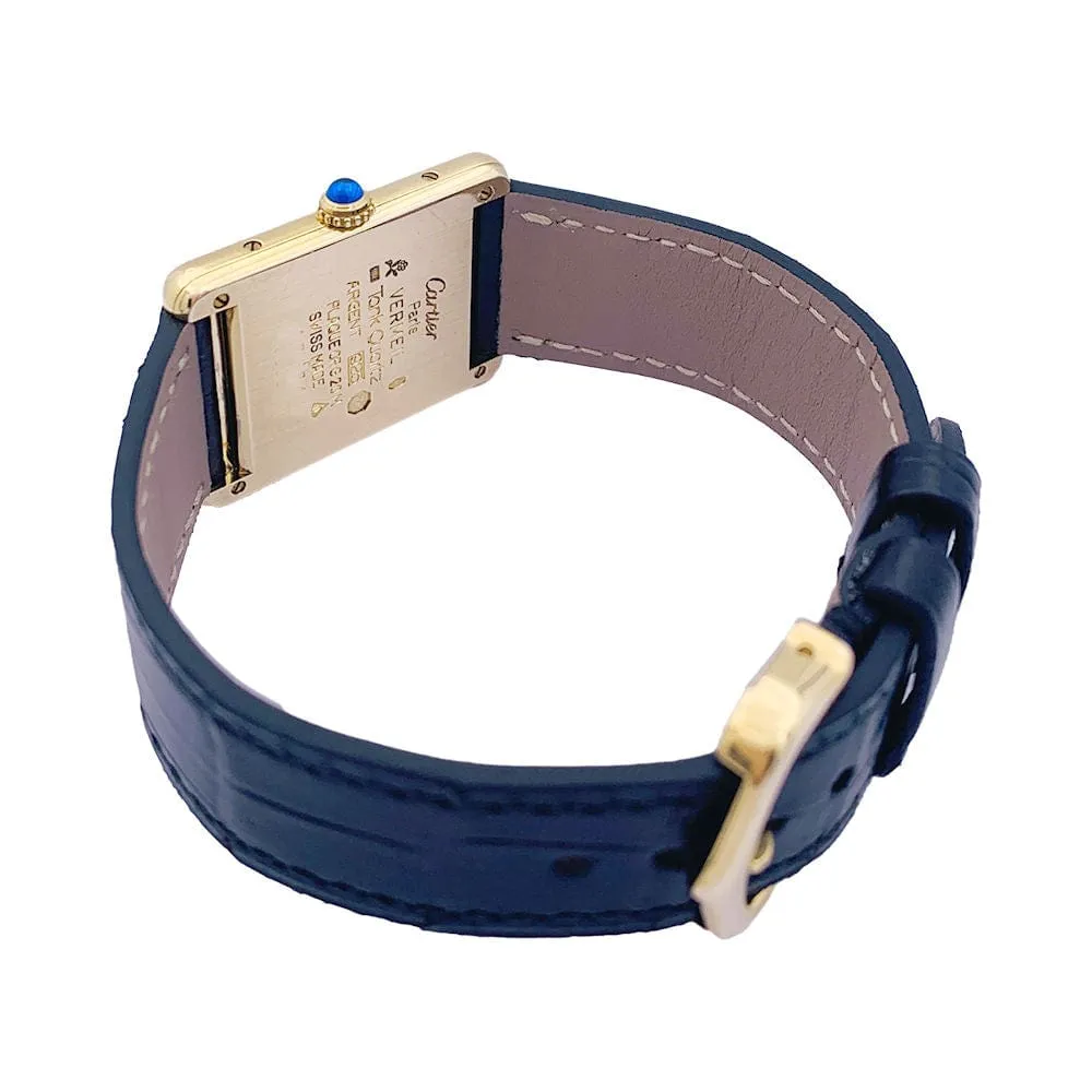 Montre Cartier, "Must de Cartier", plaqué or et argent, cuir. sold by 58 Facettes product image thumbnail 3