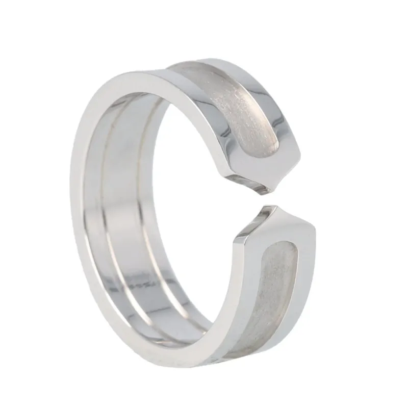 CARTIER - Bague DOUBLE C Or Blanc sold by 58 Facettes
