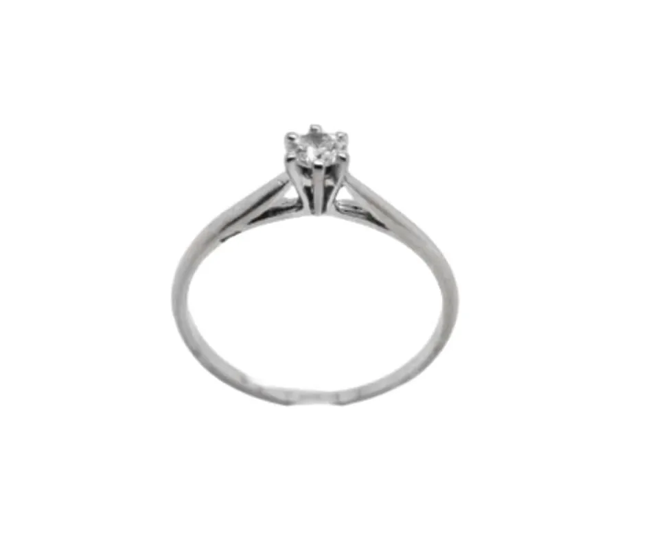 Solitaire en or blanc avec diamant de 0,10 carat made by 58 Facettes