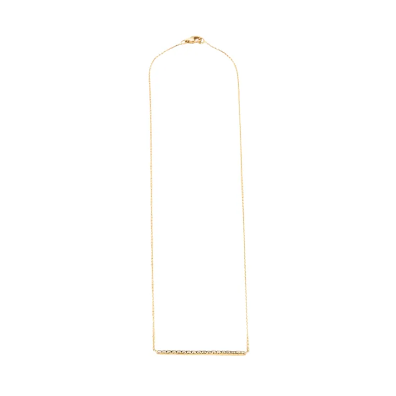 Collier or jaune serti d’une barrette de diamants naturels sold by 58 Facettes