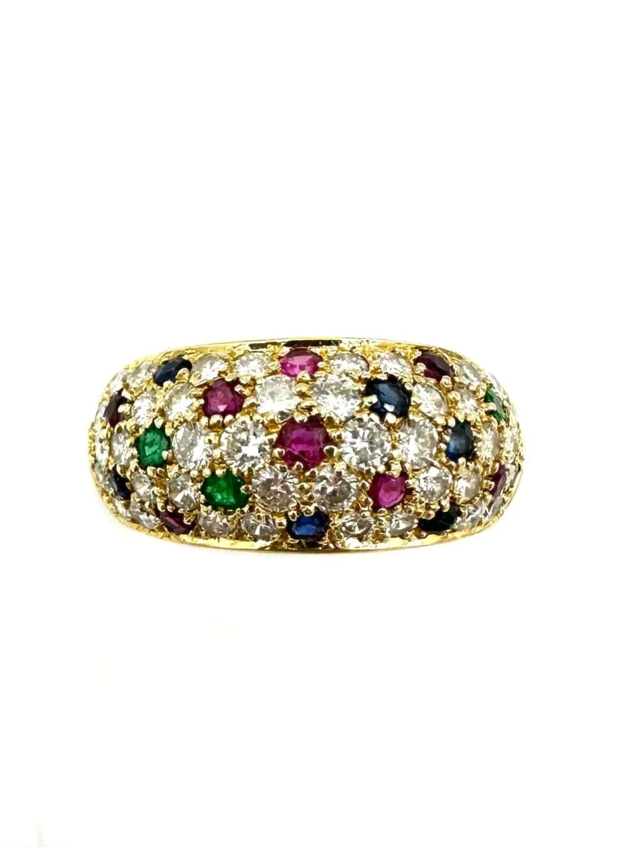 Bague Jonc Vintage Tutti Frutti or, diamants, rubis, saphirs et émeraudes sold by 58 Facettes product image thumbnail 3