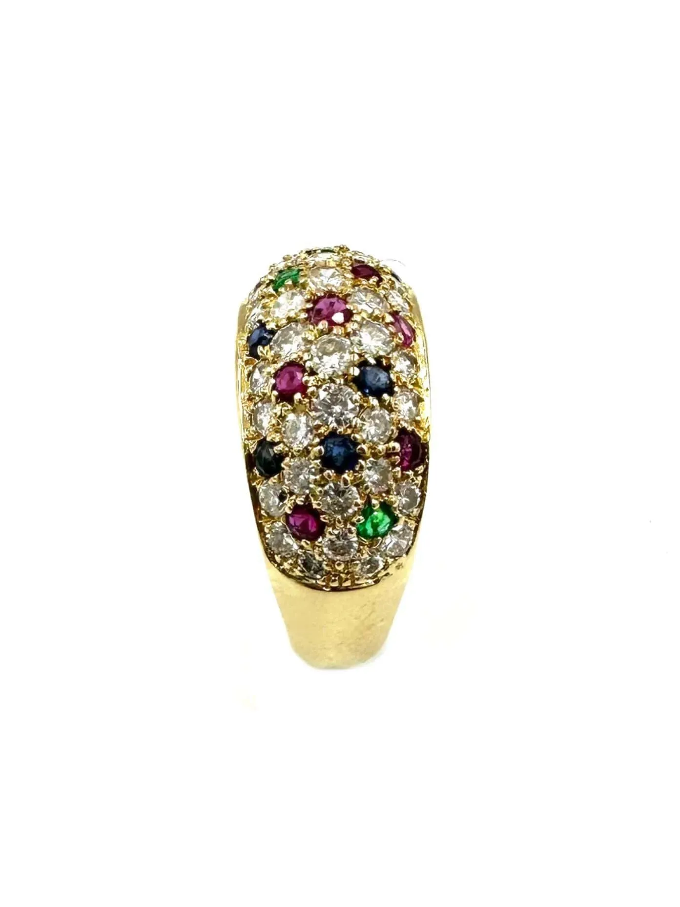 Bague Jonc Vintage Tutti Frutti or, diamants, rubis, saphirs et émeraudes sold by 58 Facettes product image thumbnail 4