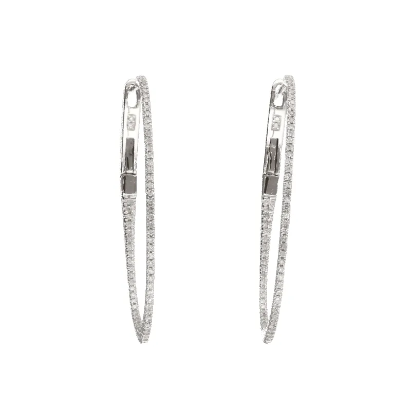 Boucles d'oreilles Créoles en Or blanc et diamants sold by 58 Facettes