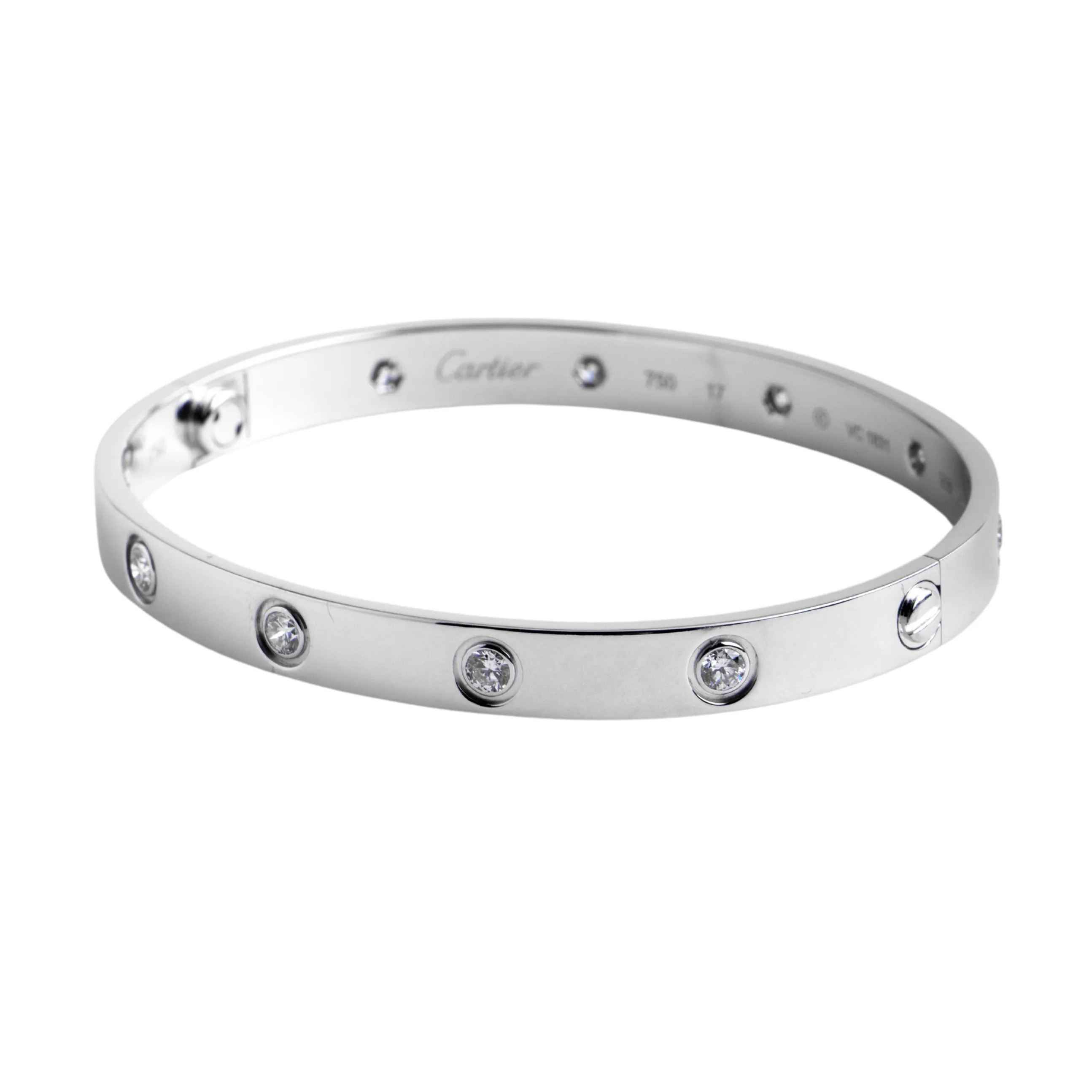 CARTIER - Bracelet Love Or Blanc 10 diamants sold by 58 Facettes