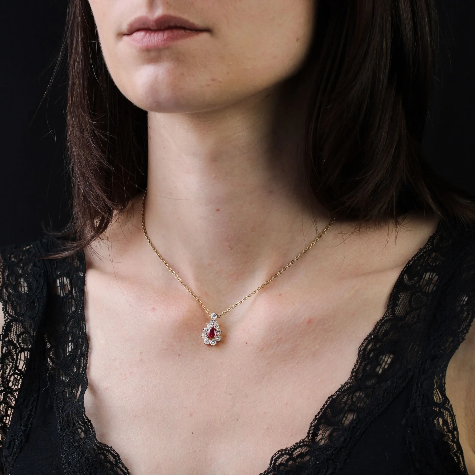 Pendentif rubis et diamants sold by 58 Facettes product image thumbnail 2