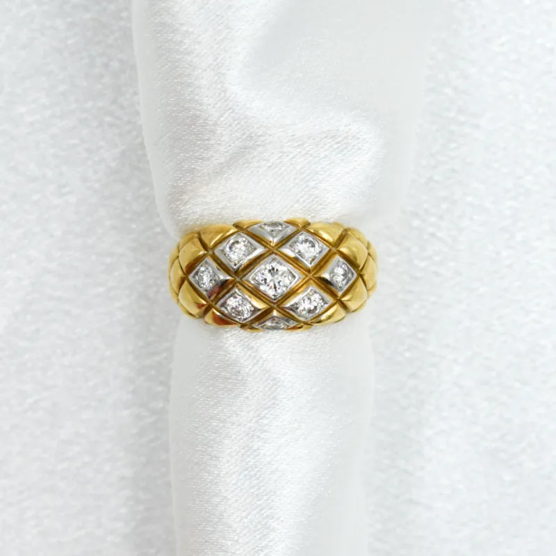 Bague jonc or jaune et diamants sold by 58 Facettes