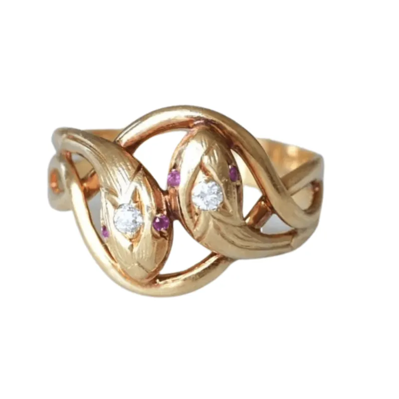 Bague ancienne Serpents enroulés diamants sold by 58 Facettes