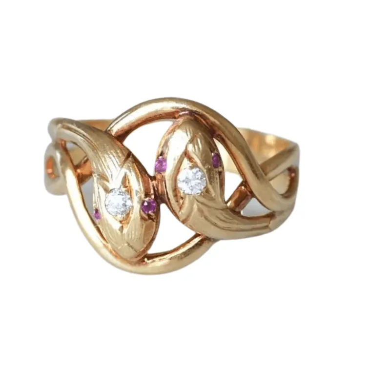 Bague ancienne Serpents enroulés diamants sold by 58 Facettes