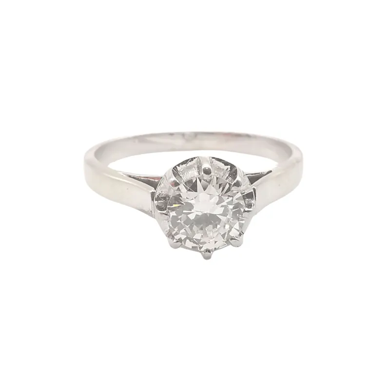 Solitaire or blanc et platine sertie d'un diamant sold by 58 Facettes