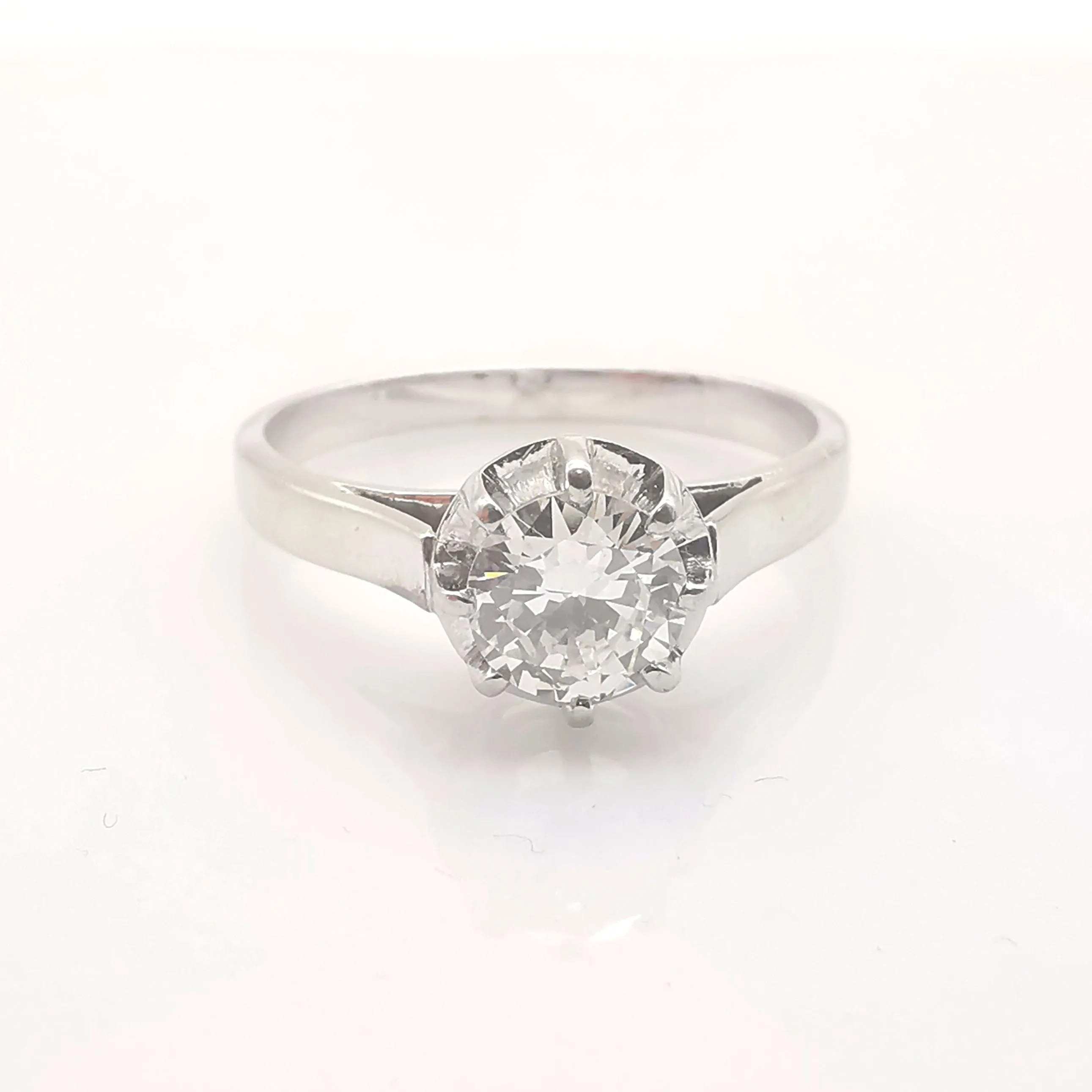 Solitaire or blanc et platine sertie d'un diamant sold by 58 Facettes product image thumbnail 2