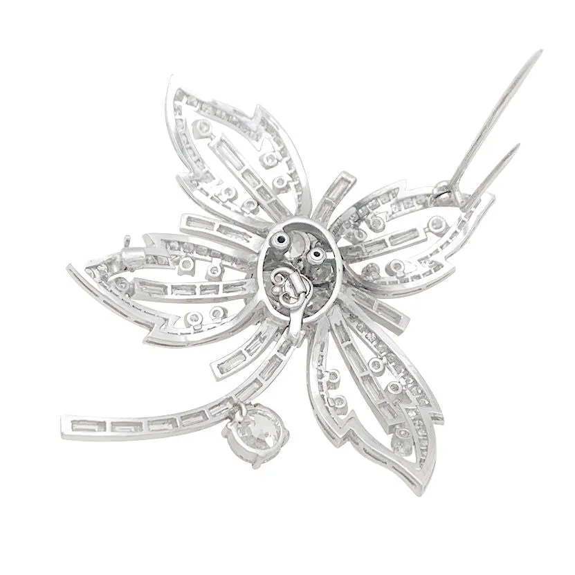 Broche Fleur en platine et or blanc 18K, diamants sold by 58 Facettes product image thumbnail 2