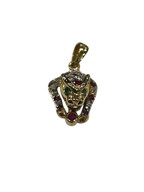 Pendentif or jaune émeraude rubis diamants sold by 58 Facettes