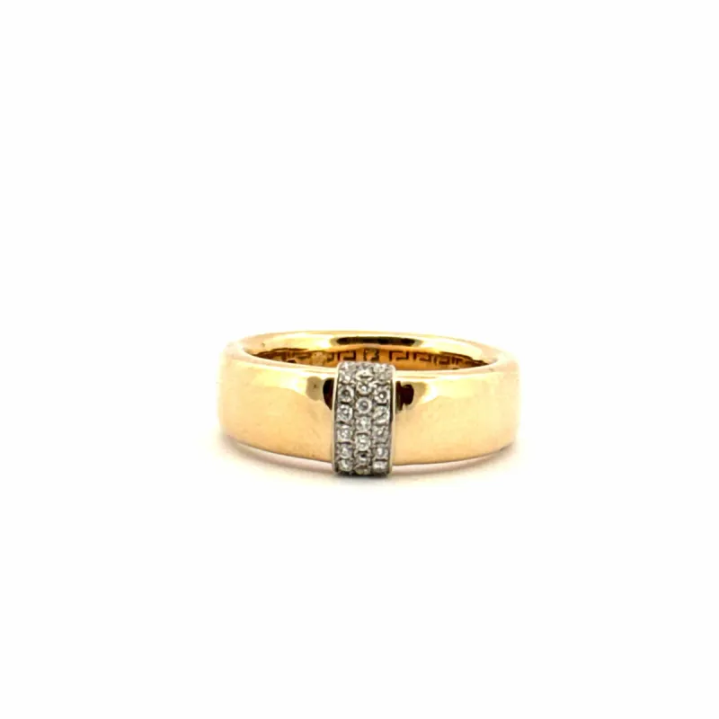 Alliance or jaune 18 carats motif en diamants sold by 58 Facettes