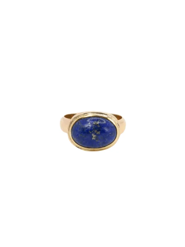 Bague vintage lapis lazuli or jaune sold by 58 Facettes