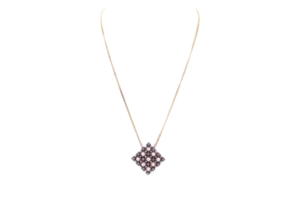 Collier Art Déco en or jaune, argent , perles et diamants sold by 58 Facettes