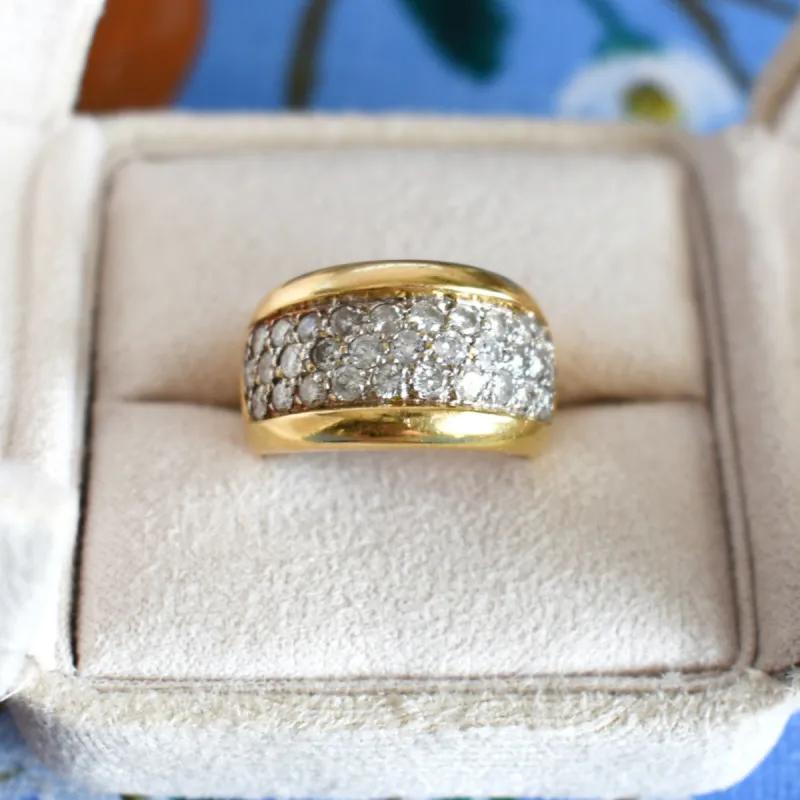 Bague jonc or jaune et diamants sold by 58 Facettes