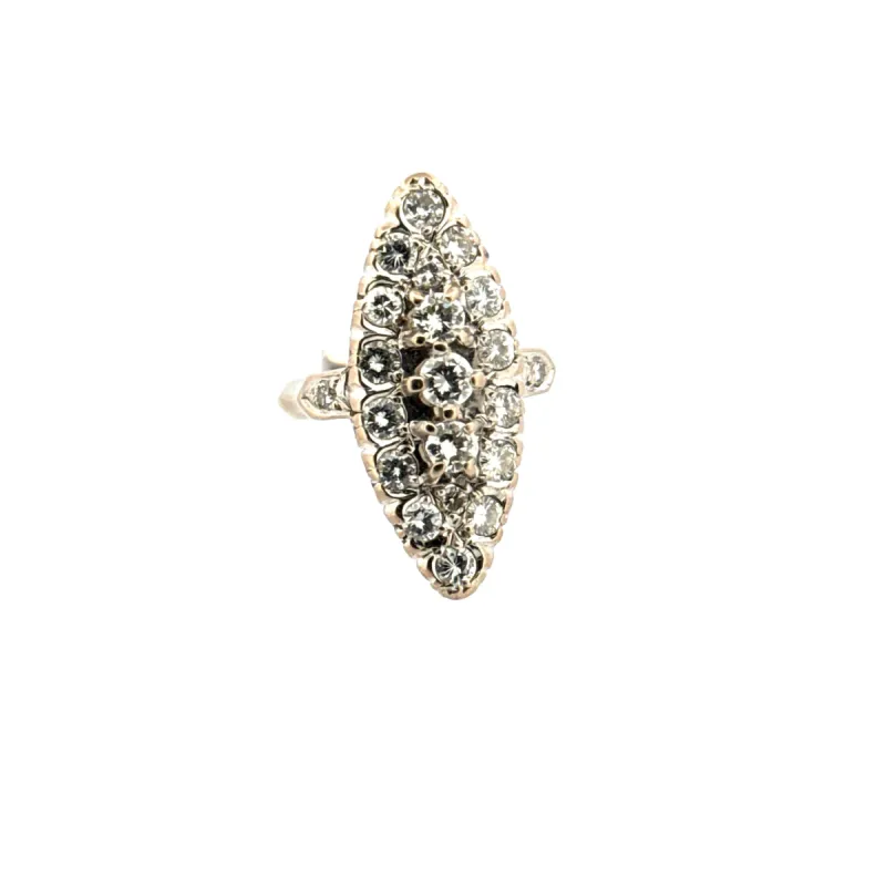 Bague Marquise or blanc diamants sold by 58 Facettes