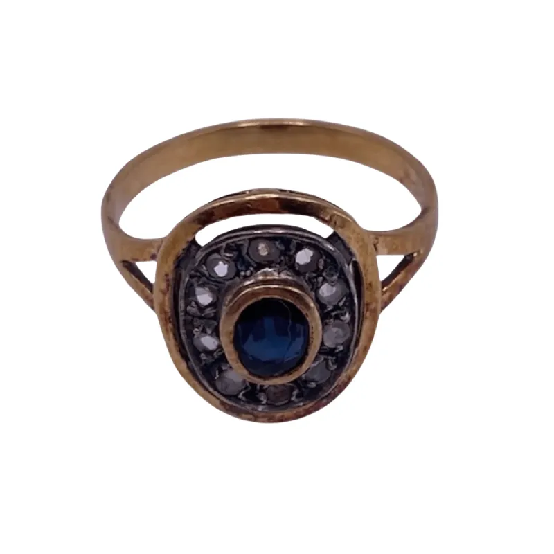 Bague Vintage Or Jaune Saphir & Diamants sold by 58 Facettes