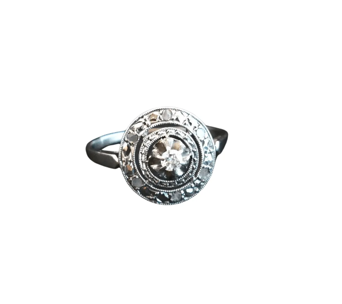 Bague Or 18 Carats Et Platine Diamants sold by 58 Facettes