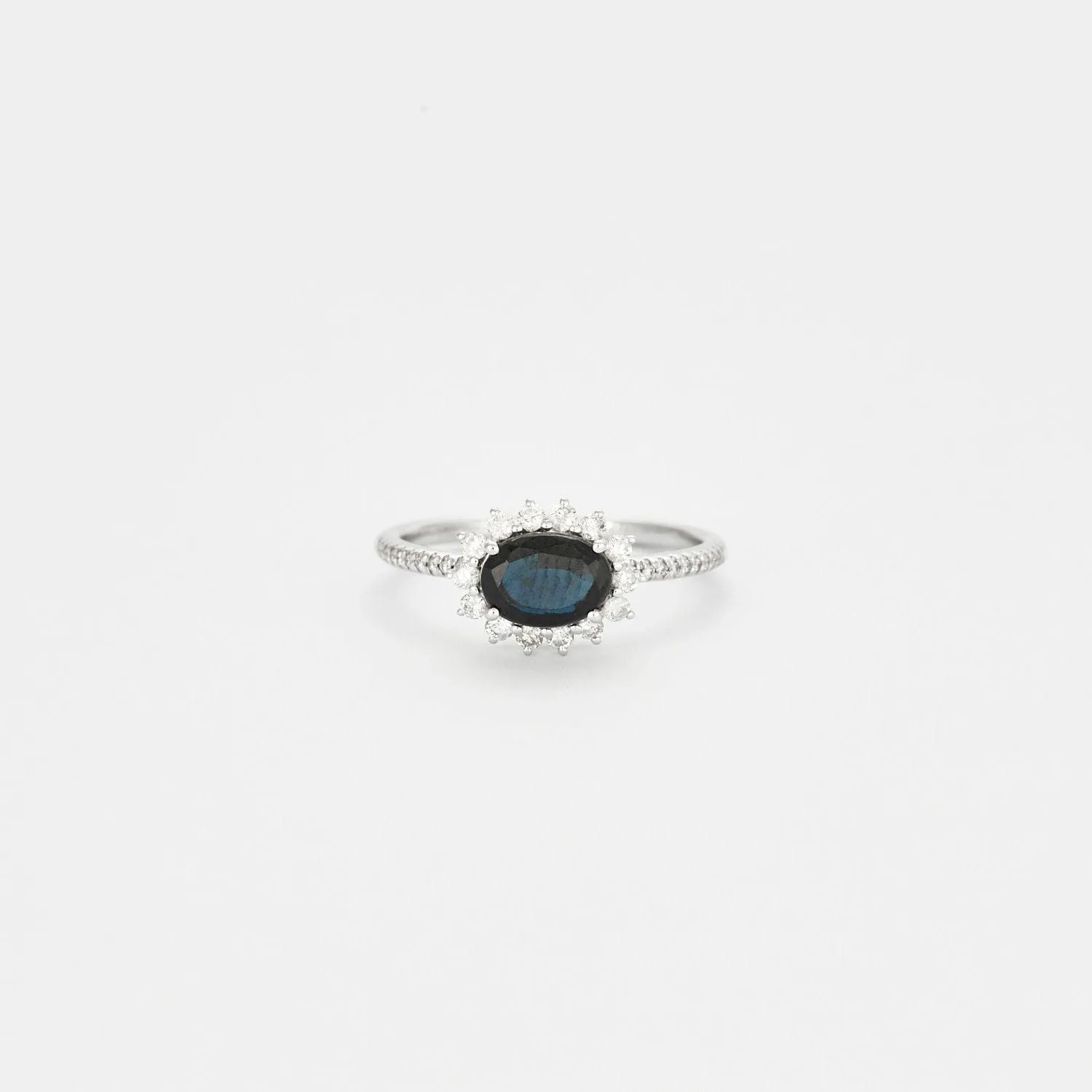 Bague en or blanc Saphir et diamants sold by 58 Facettes product image thumbnail 2