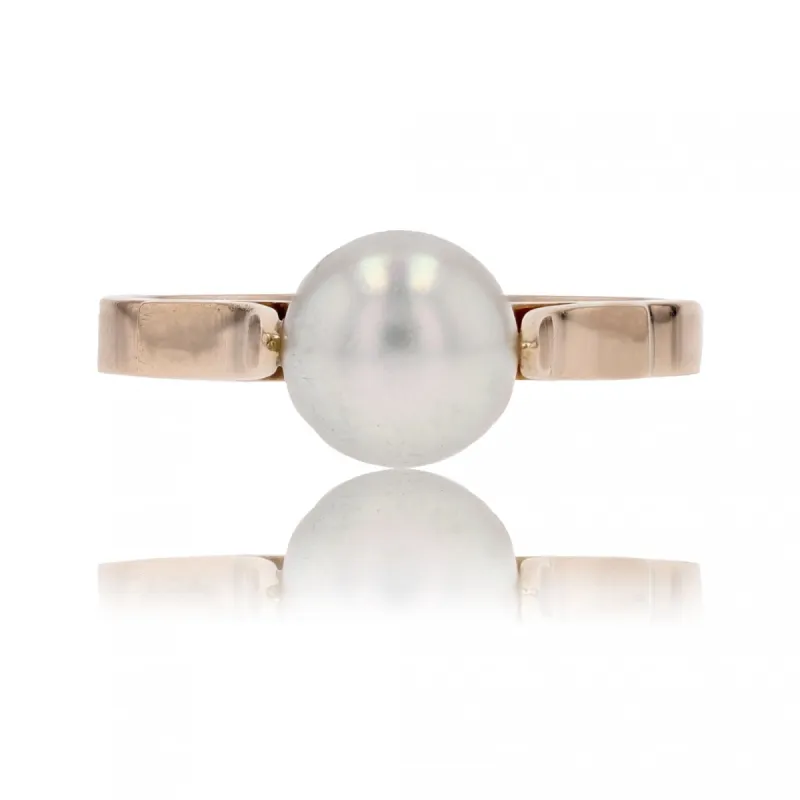 Bague or jaune perle de culture solitaire sold by 58 Facettes