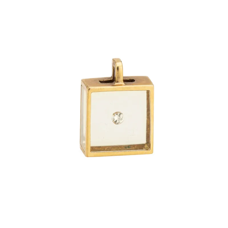Pascal Morabito Pendentif Cube Diamant Flottant Vintage Or Jaune 18 Carats sold by 58 Facettes