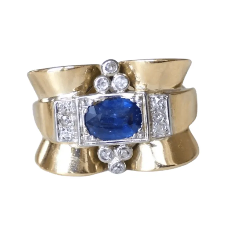 Bague Tank saphir et diamants sold by 58 Facettes