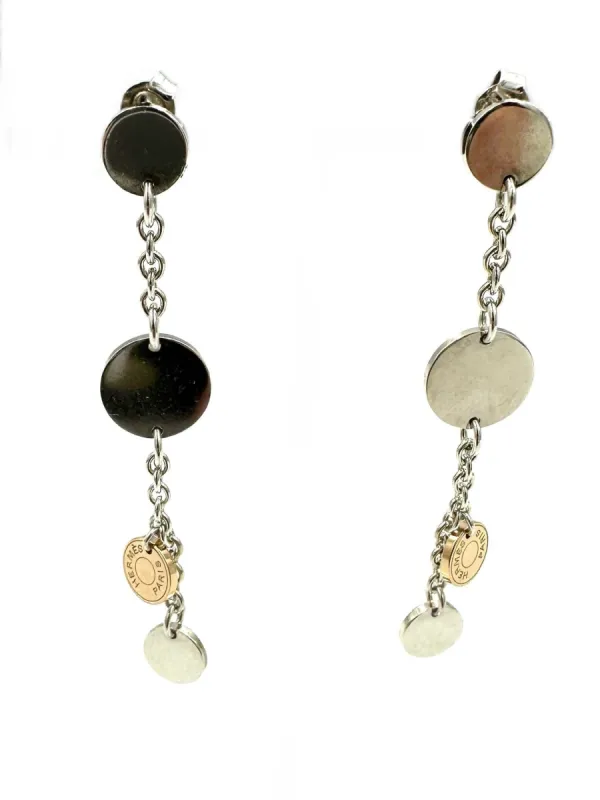 HERMÈS. Collection Confettis, boucles d’oreilles argent et or sold by 58 Facettes