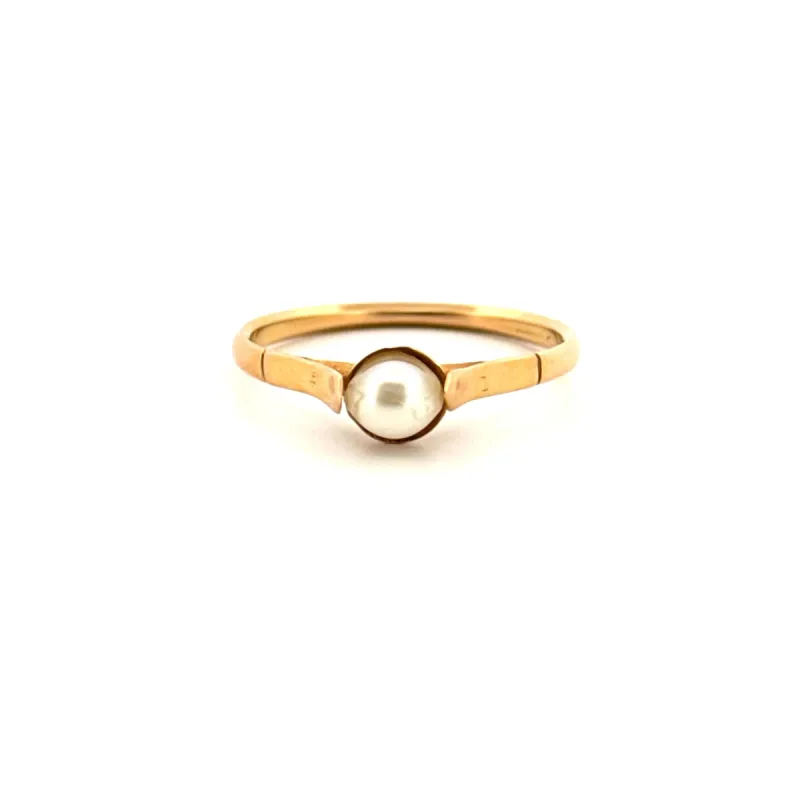 Solitaire Or jaune et perle sold by 58 Facettes