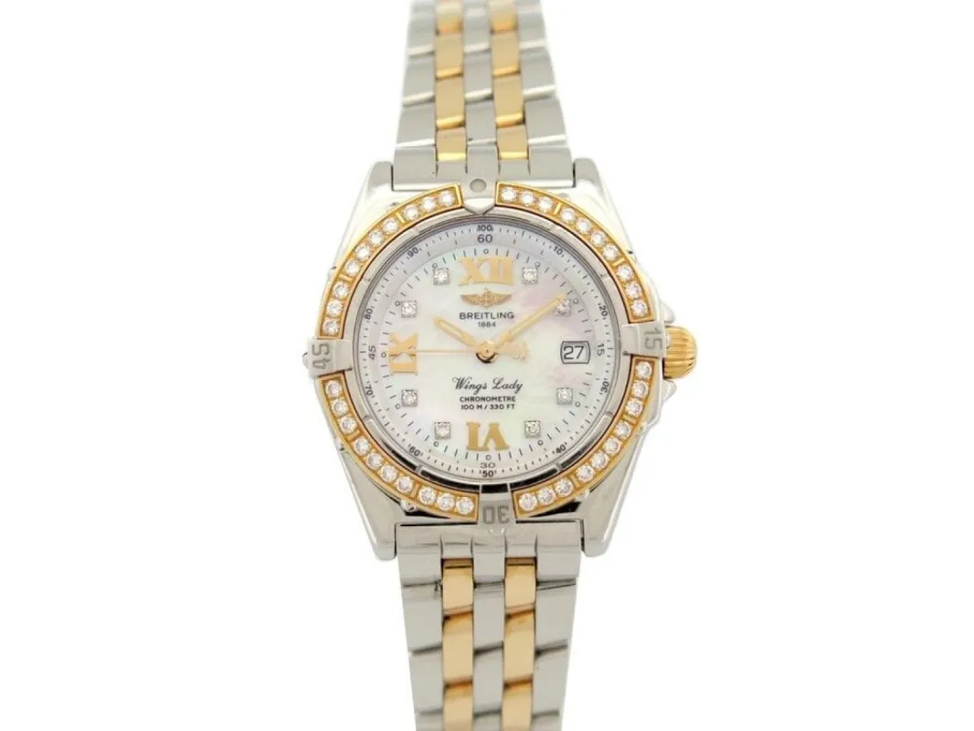 montre BREITLING wings lady 31mm or diamants sold by 58 Facettes