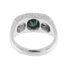 Bague chevalière or blanc diamants saphir sold by 58 Facettes