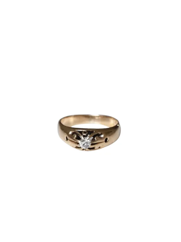 Bague ancienne jonc or rose et diamant sold by 58 Facettes