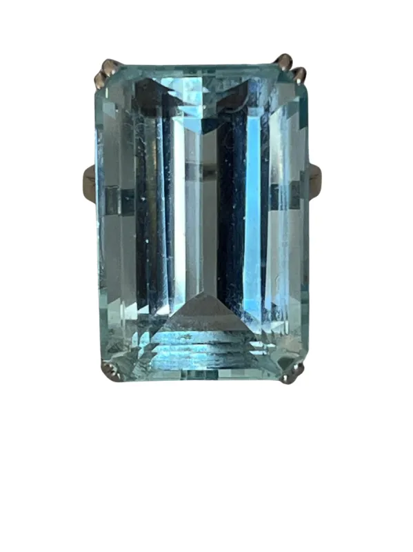 Bague or blanc Aigue-Marine made by 58 Facettes